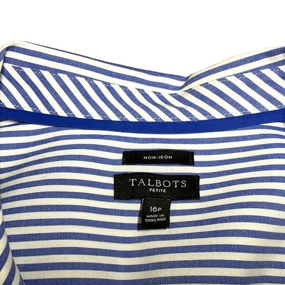 TALBOTS Cotton No Iron Sleeveless Button Front Perfect Shirt US Sz 16P NWOT - Picture 5 of 9